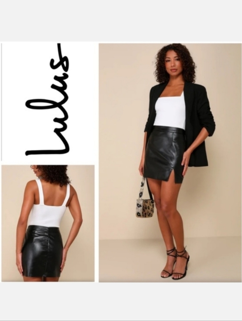Lulus Corte Black Vegan Leather Mini Skirt Women's Size Medium Sexy Feminine